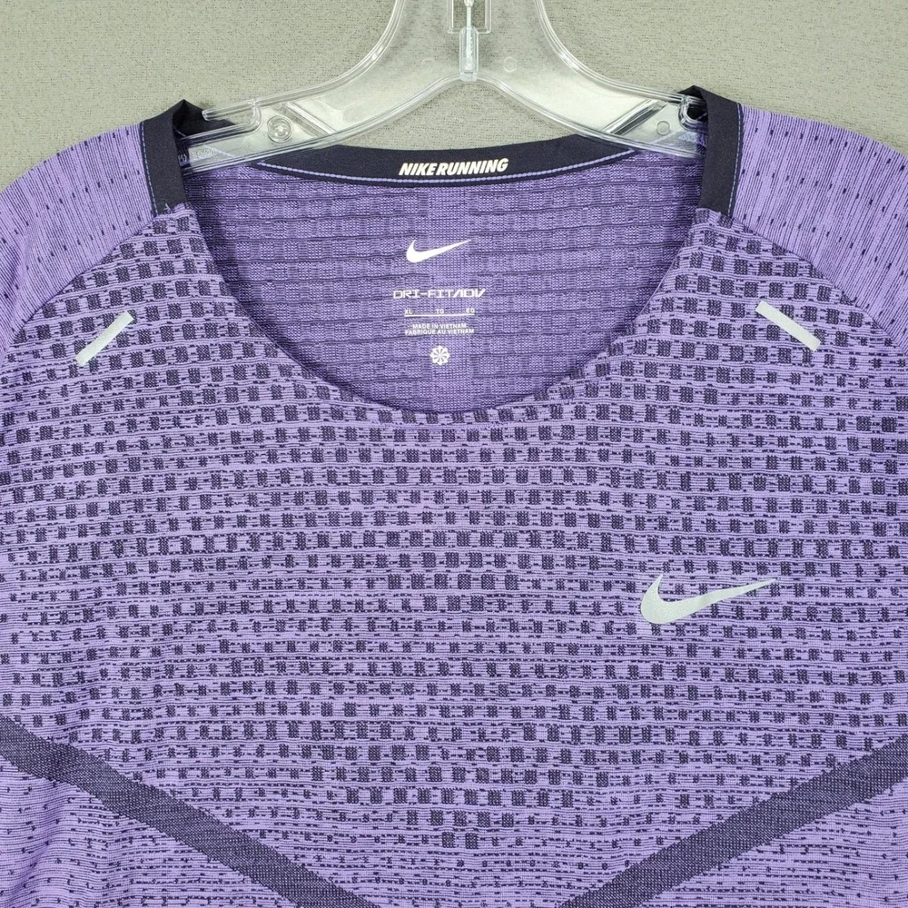 Nike Running Shirt Men XL Purple Dri-FIT ADV TechKnit Ultra‎ Short Sleeve Tee